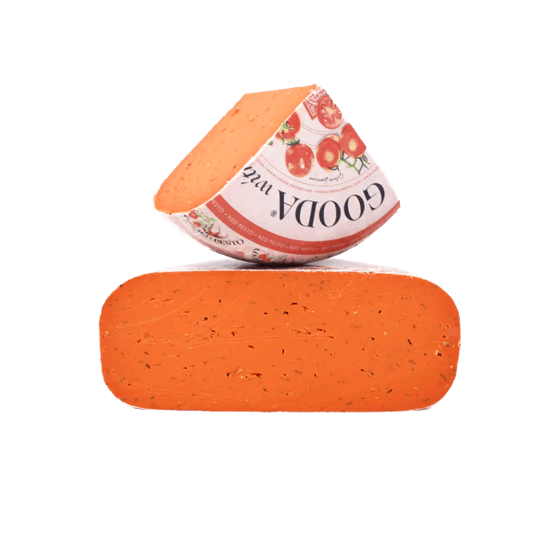 Cheeseland-gouda cheese with red pesto, gluten-free. 100gr.